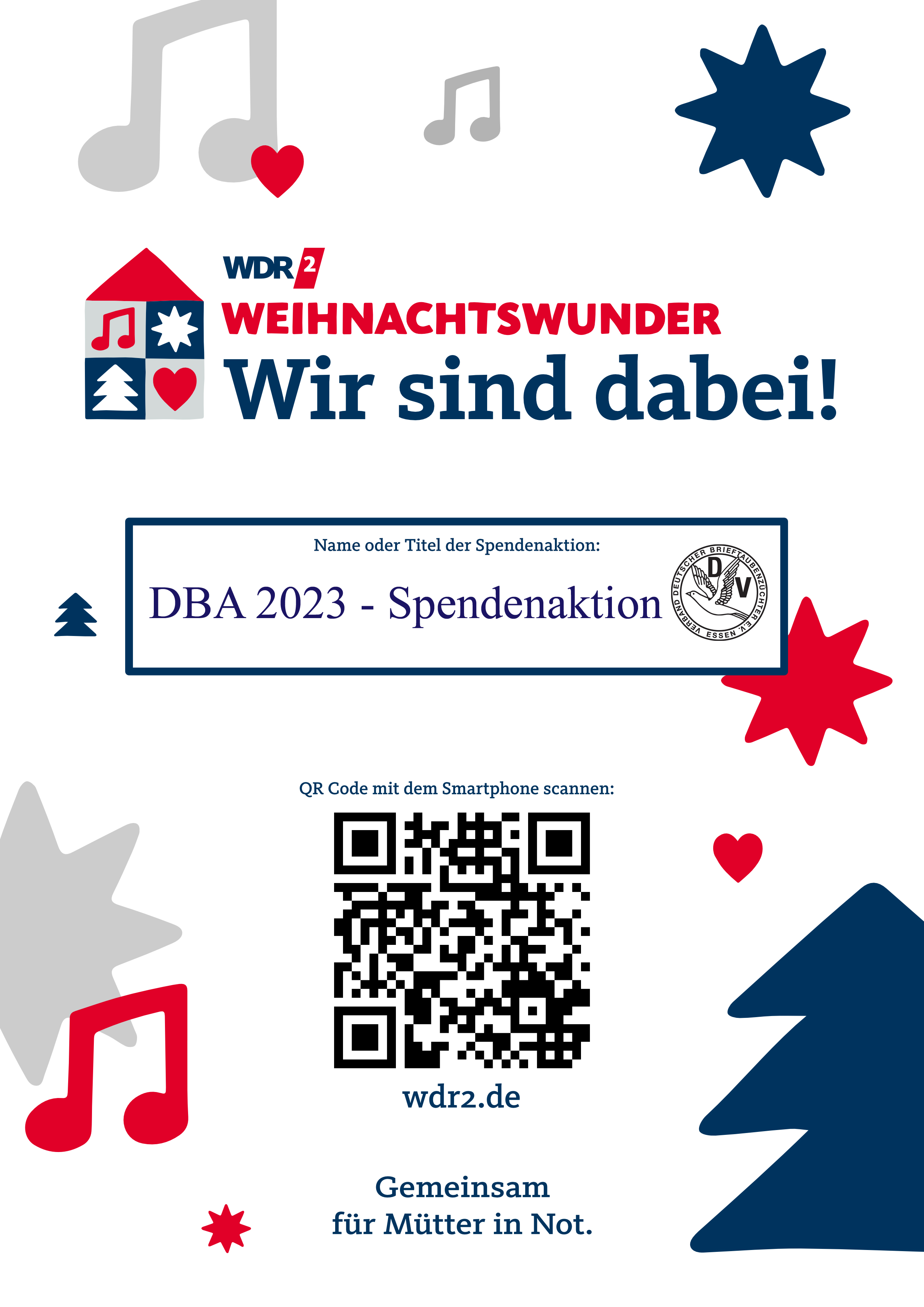 WDR 2 Weihnachtswunder Wir sind dabei Poster mit QR Code Kopie